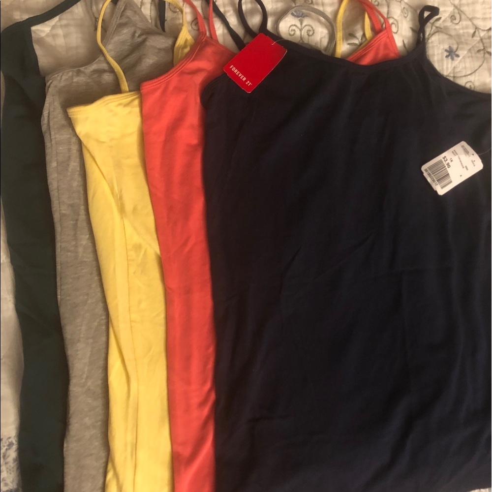 5 Forever 21 camasole tank tops NWT